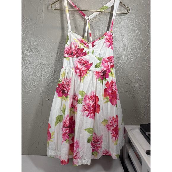 Abercrombie & Fitch A&F Strappy Sun Dress White Pink Floral Smocked Size Medium - Picture 1 of 6